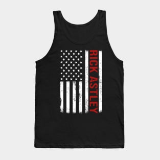 Graphic Rick Astley Proud Name US American Flag Birthday Gift Tank Top